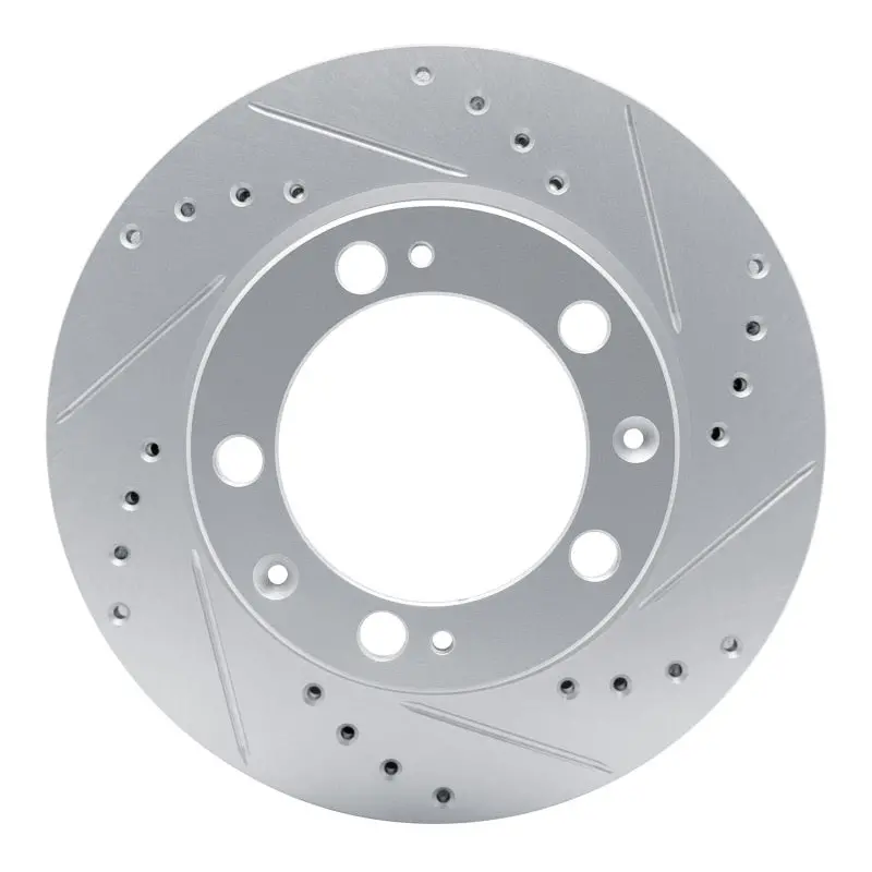 R1 87-95 Porsche 944 Turbo Front Right Drilled & Slotted Silver Brake Rotor 1