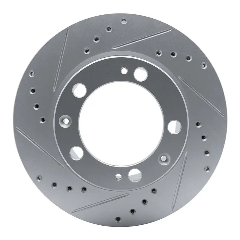 R1 87-95 Porsche 968 Front Left Drilled & Slotted Silver Brake Rotor 1