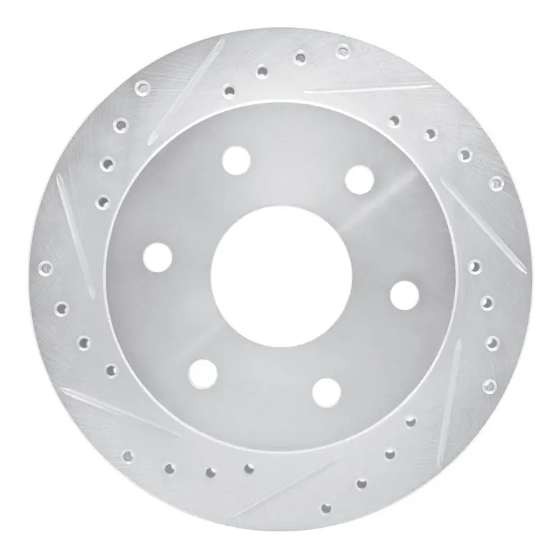 R1 88-00 Cadillac Escalade Front Left Drilled & Slotted Silver Brake Rotor 1