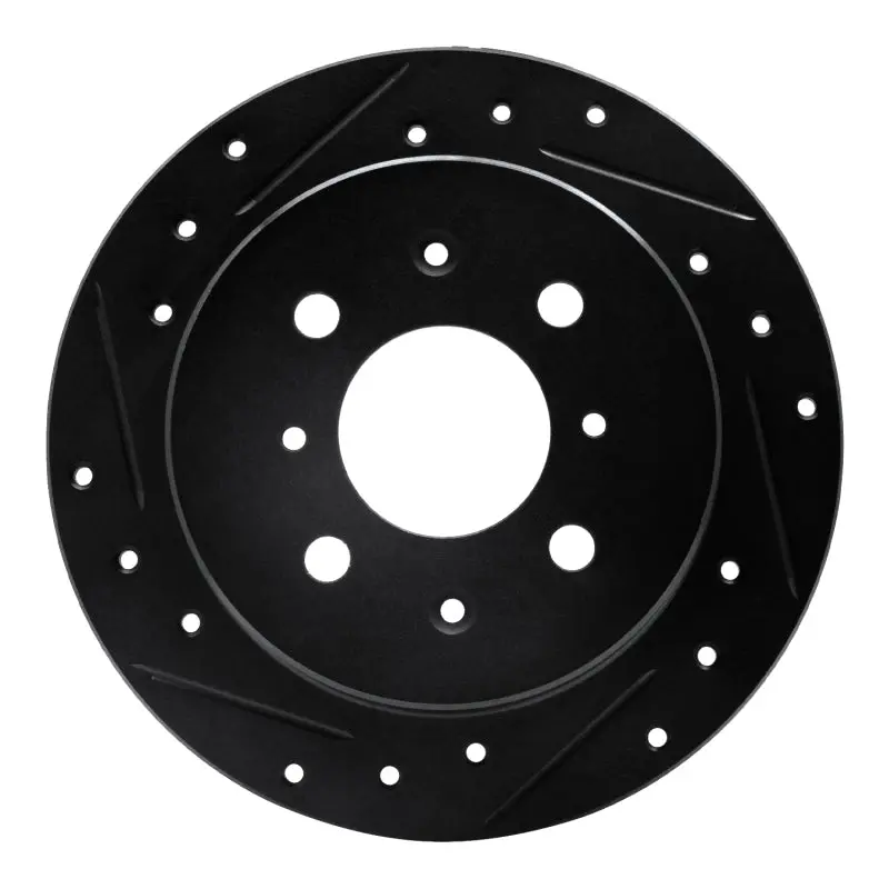 R1 88-01 Acura Integra Rear Left Drilled & Slotted Black Brake Rotor 1