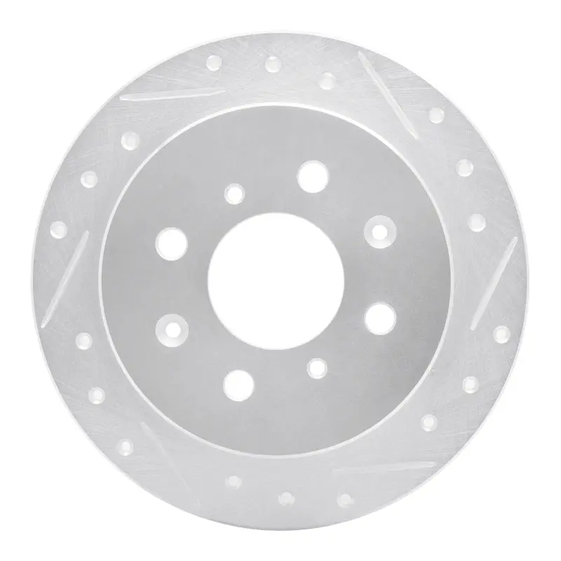 R1 88-01 Acura Integra Rear Right Drilled & Slotted Silver Brake Rotor 1