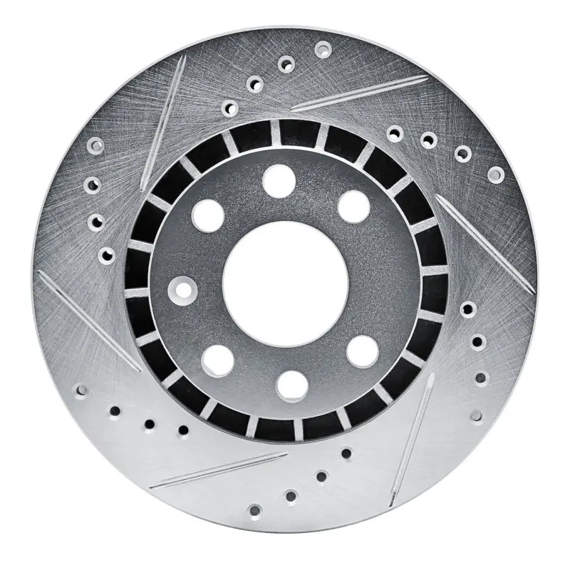 R1 88-02 Daewoo Lanos Front Left Drilled & Slotted Silver Brake Rotor 1