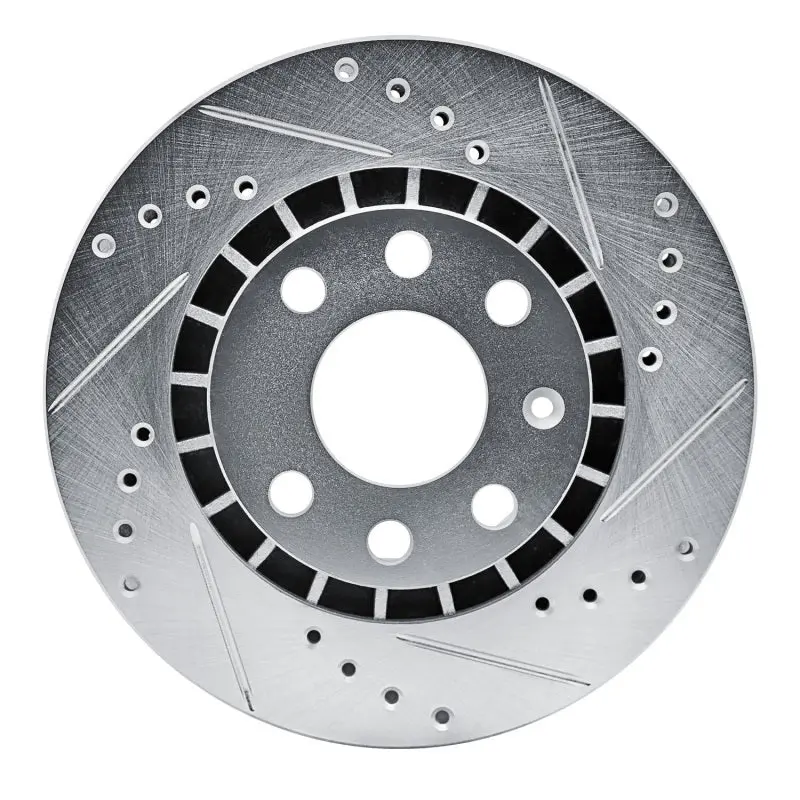 R1 88-02 Daewoo Lanos Front Right Drilled & Slotted Silver Brake Rotor 1