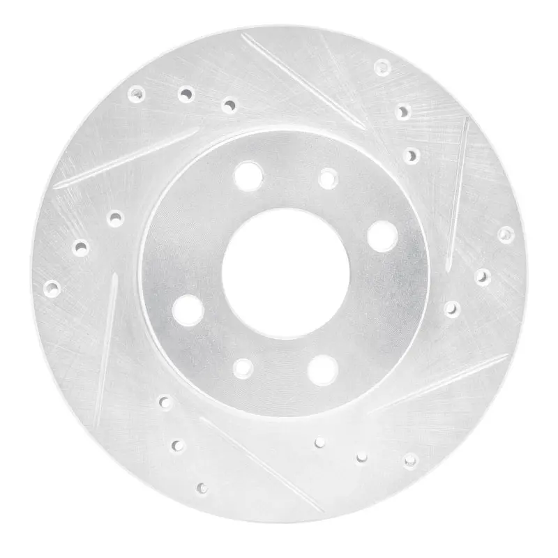 R1 88-06 Nissan Nx Front Right Drilled & Slotted Silver Brake Rotor 1