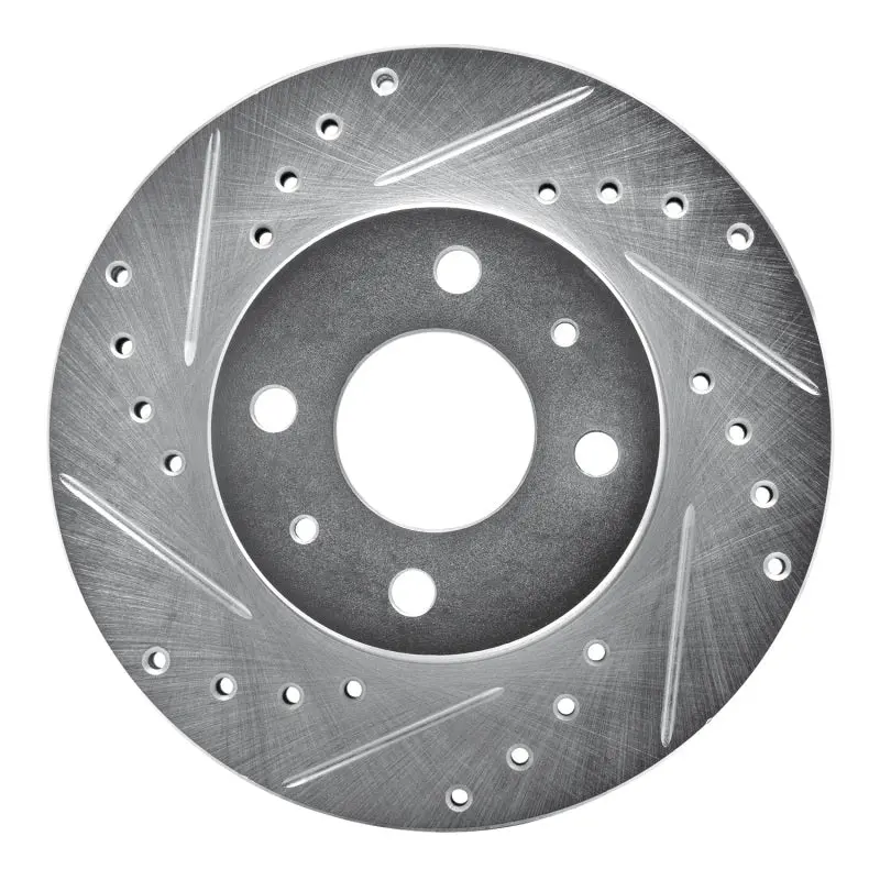 R1 88-06 Nissan Sentra Front Left Drilled & Slotted Silver Brake Rotor 1
