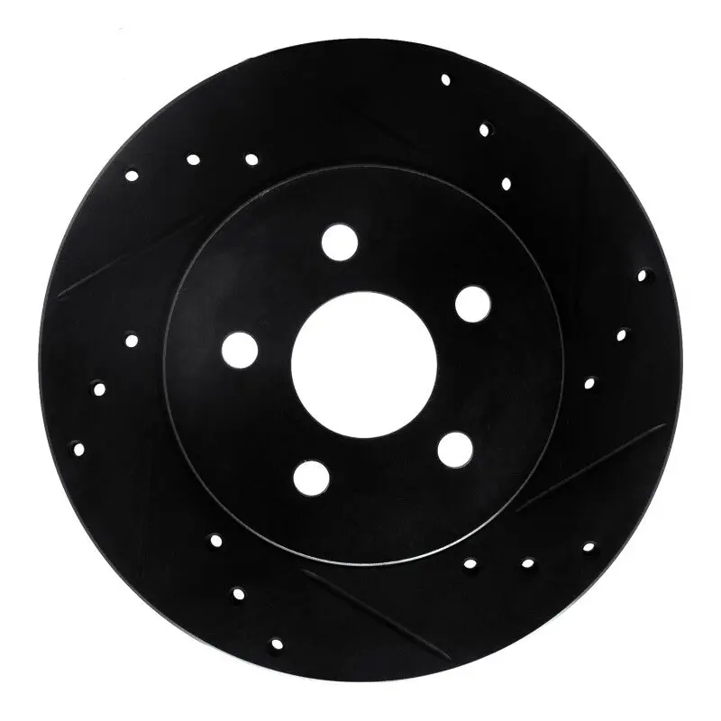 R1 88-88 Pontiac Fiero Rear/Front Right Drilled & Slotted Black Brake Rotor 1