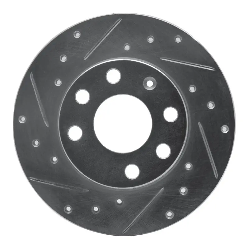 R1 88-89 Pontiac Lemans Front Left Drilled & Slotted Silver Brake Rotor 1