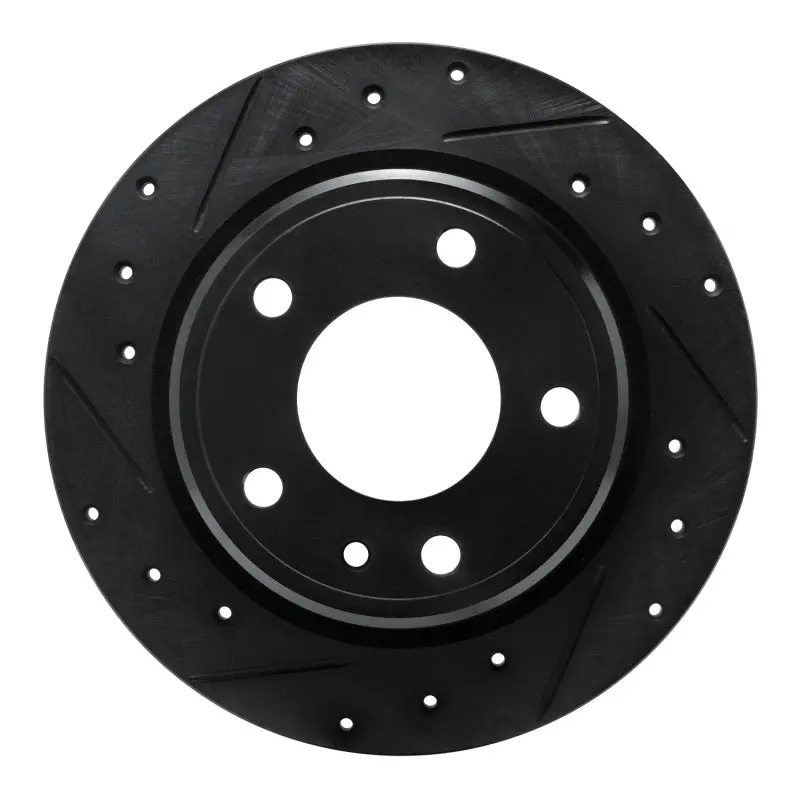 R1 88-91 Bmw M3 Rear Left Drilled & Slotted Black Brake Rotor 1