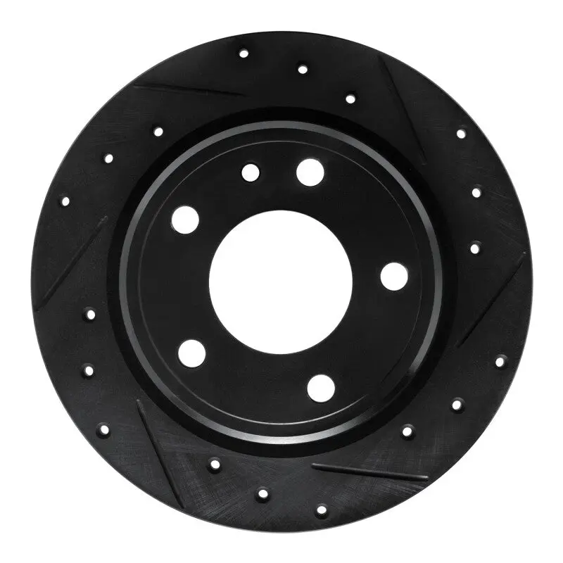 R1 88-91 Bmw M3 Rear Right Drilled & Slotted Black Brake Rotor 1