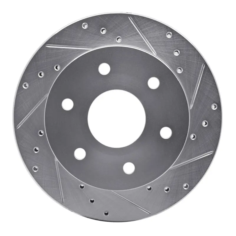 R1 88-91 Chevrolet K1500 Front Right Drilled & Slotted Silver Brake Rotor 1