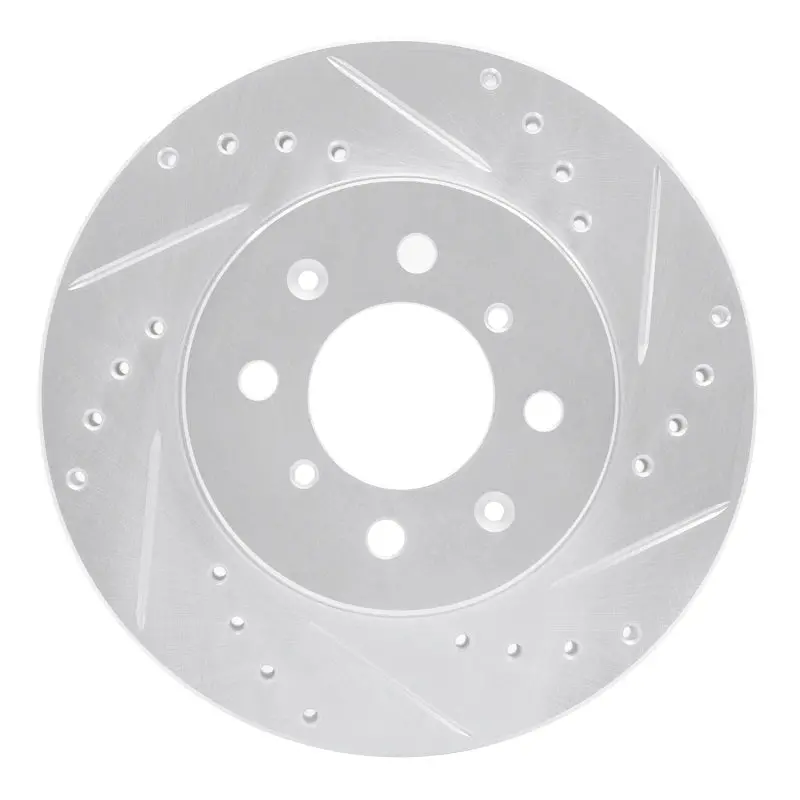 R1 88-91 Honda Accord Coupe Front Right Drilled & Slotted Silver Brake Rotor 1