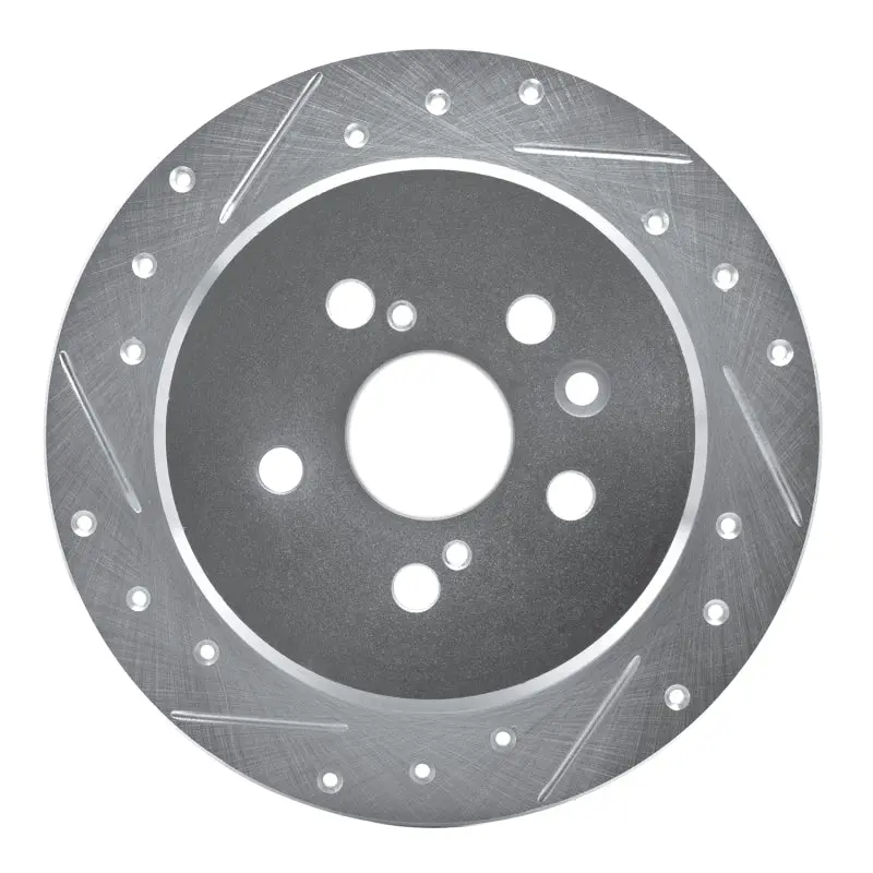 R1 88-91 Toyota Camry Rear Left Drilled & Slotted Silver Brake Rotor 1