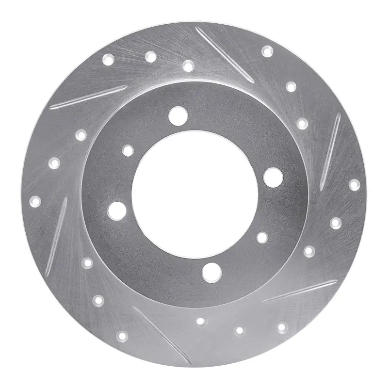 R1 88-93 Dodge Colt Rear Right Drilled & Slotted Silver Brake Rotor 1