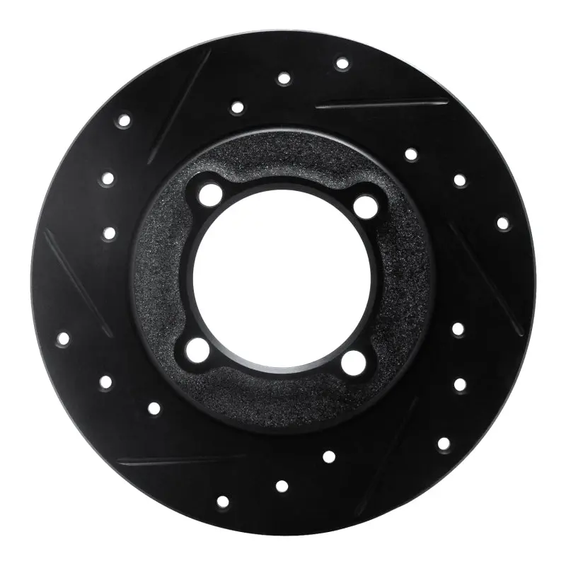 R1 88-93 Ford Festiva Front Left Drilled & Slotted Black Brake Rotor 1