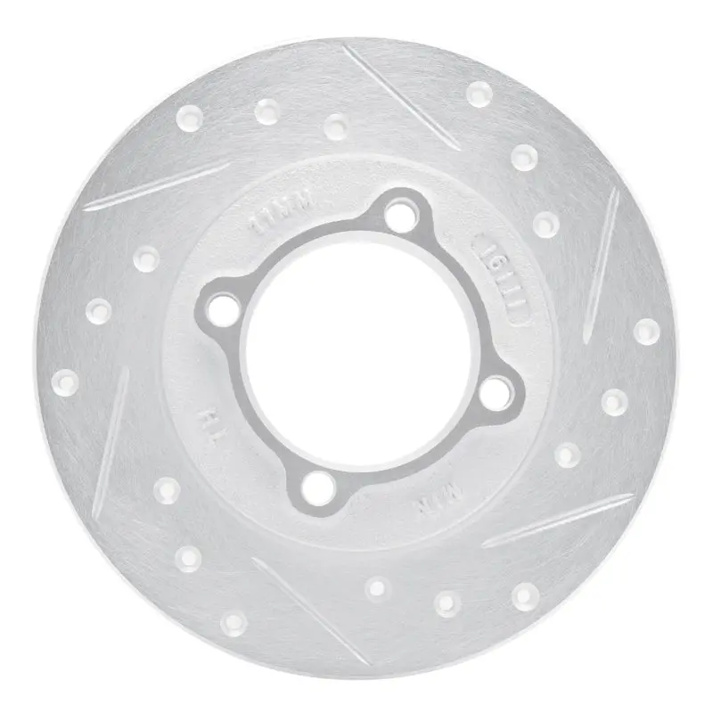 R1 88-93 Ford Festiva Front Right Drilled & Slotted Silver Brake Rotor 1