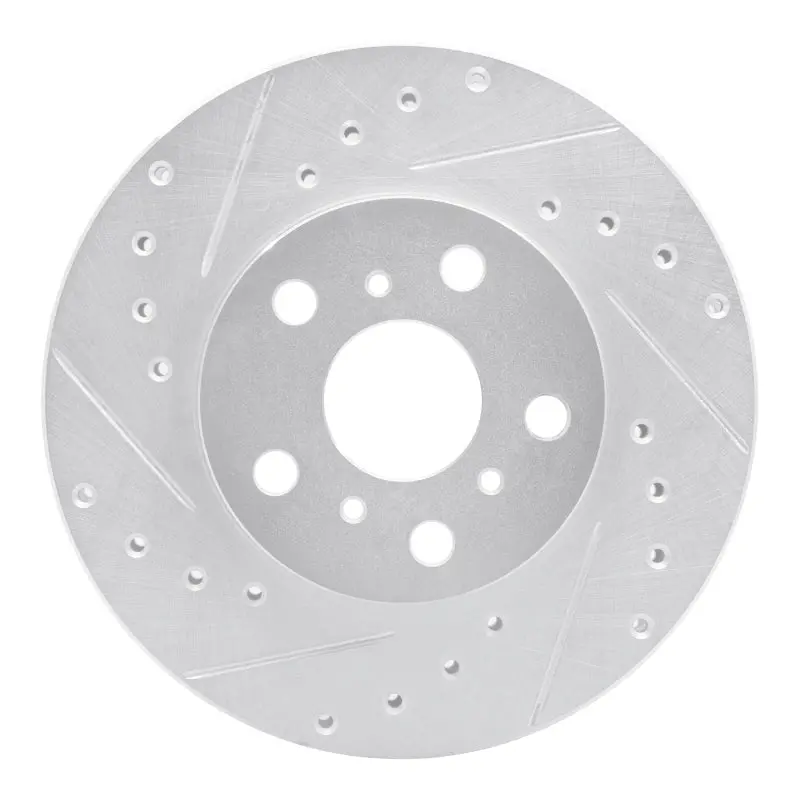 R1 88-93 Toyota Celica Front Left Drilled & Slotted Silver Brake Rotor 1