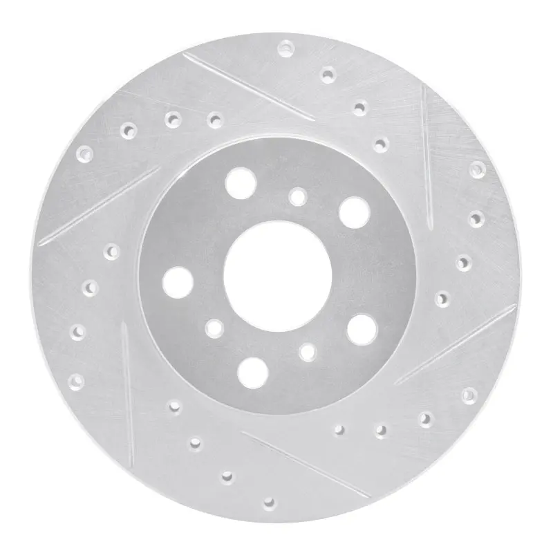 R1 88-93 Toyota Celica Front Right Drilled & Slotted Silver Brake Rotor 1