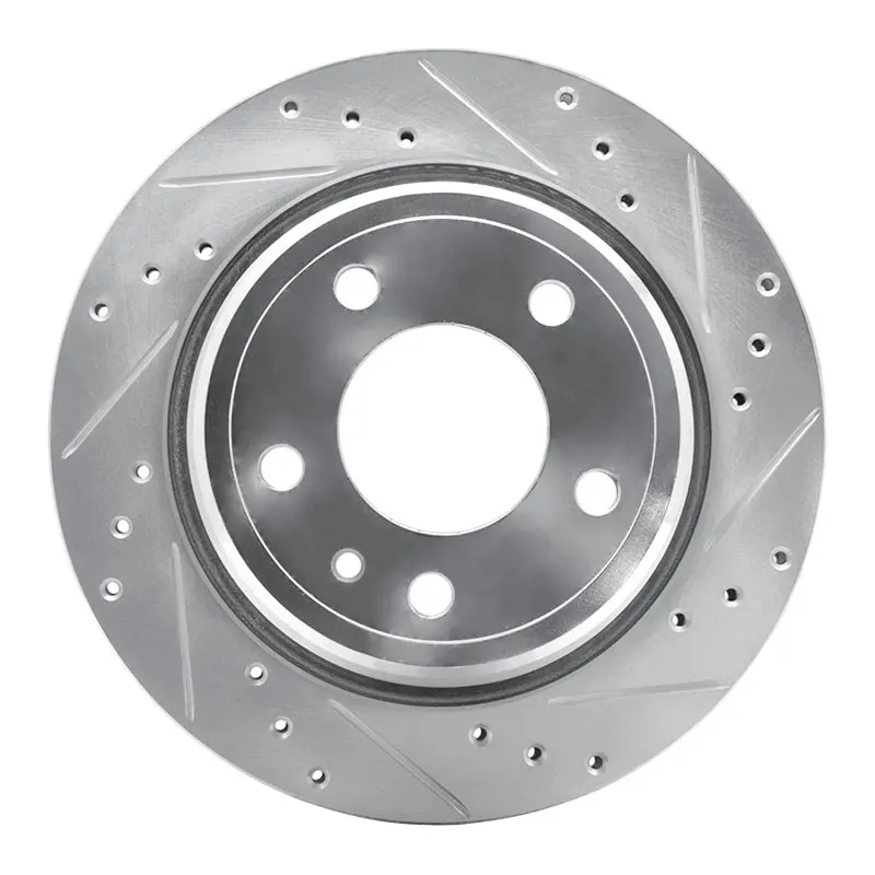 R1 88-94 Bmw 750Il Rear Right Drilled & Slotted Silver Brake Rotor 1