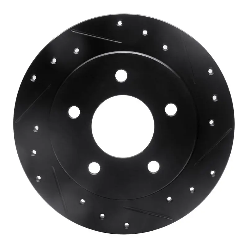 R1 88-94 Buick Regal Rear Right Drilled & Slotted Black Brake Rotor 1