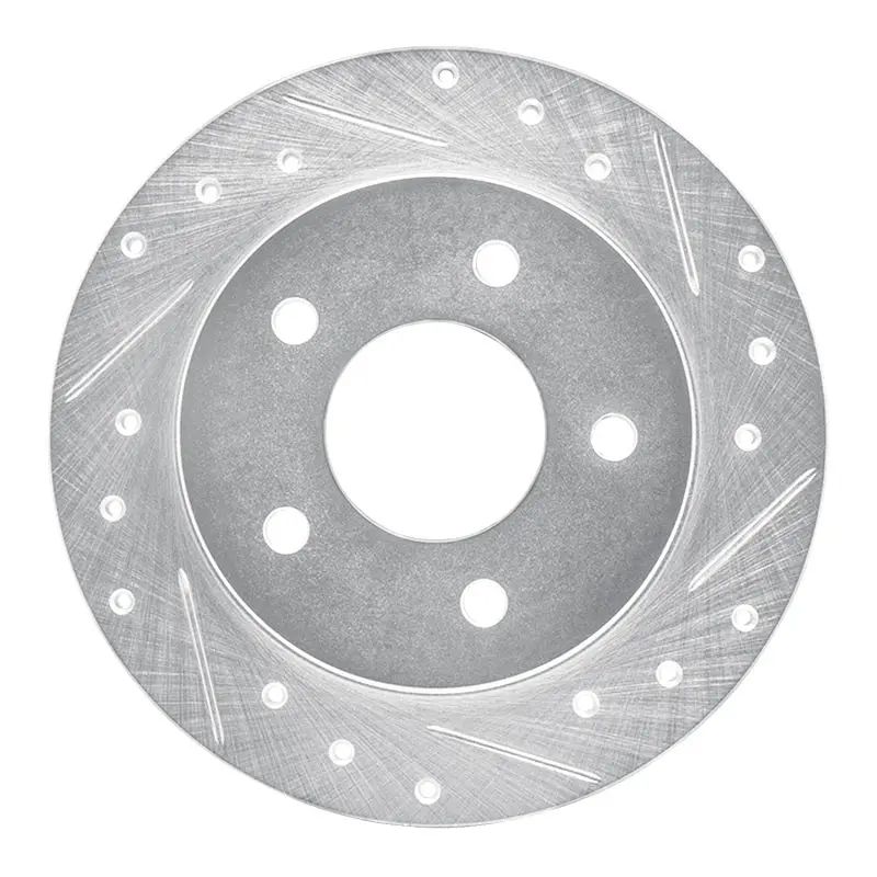 R1 88-94 Buick Regal Rear Right Drilled & Slotted Silver Brake Rotor 1