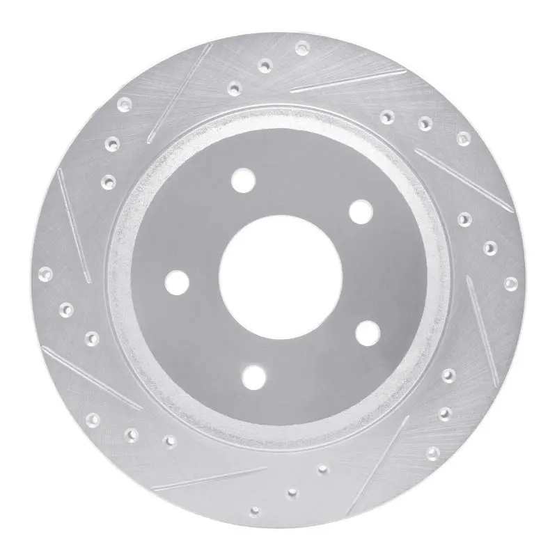 R1 88-94 Chevrolet Corvette Front Left Drilled & Slotted Silver Brake Rotor 1