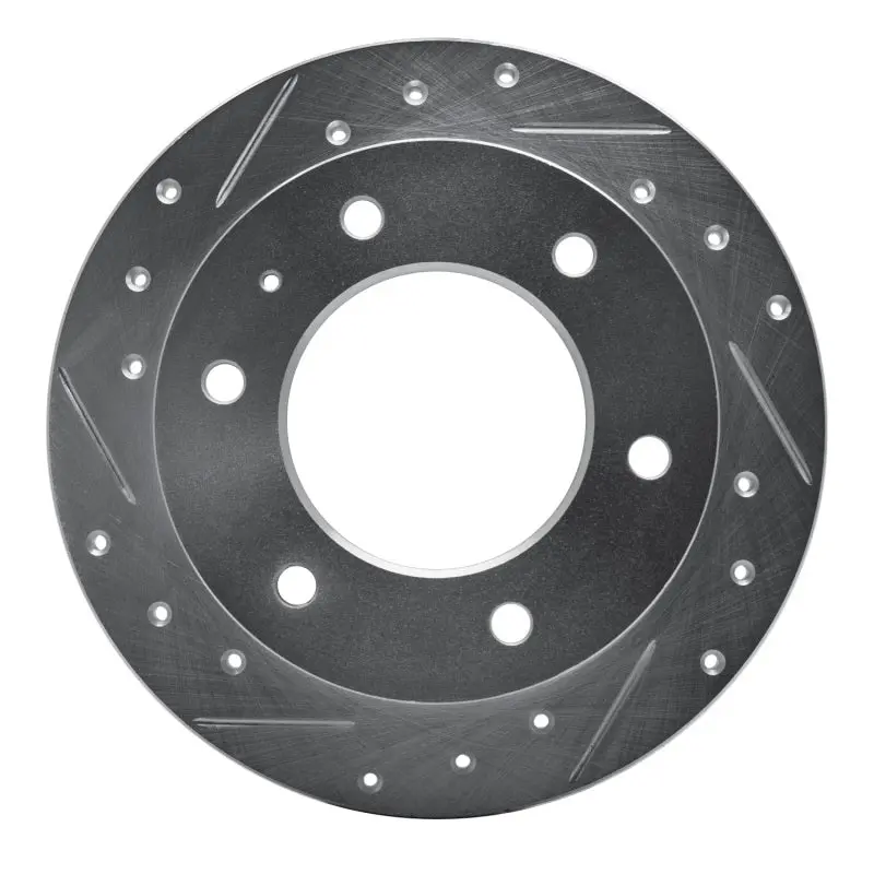 R1 88-95 Isuzu Amigo Rear Left Drilled & Slotted Silver Brake Rotor 1
