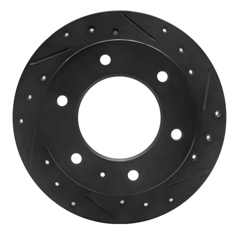 R1 88-95 Isuzu Amigo Rear Right Drilled & Slotted Black Brake Rotor 1