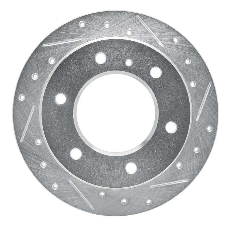 R1 88-95 Isuzu Pickup Rear Right Drilled & Slotted Silver Brake Rotor 1