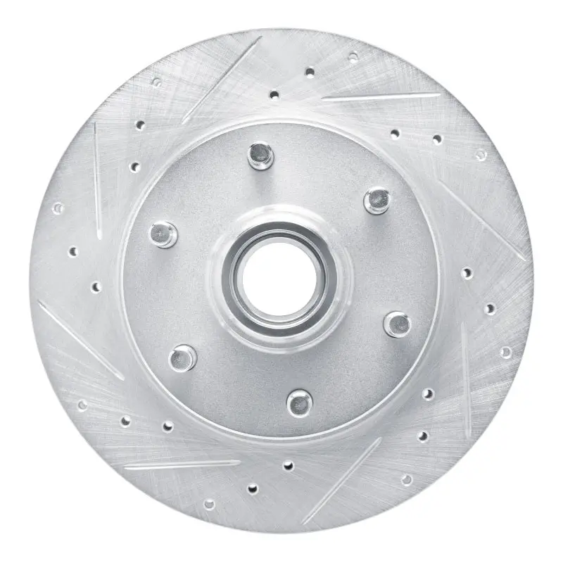R1 88-96 Chevrolet C2500 Front Left Drilled & Slotted Silver Brake Rotor 1