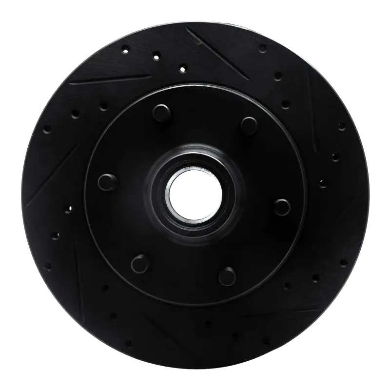 R1 88-96 Chevrolet C2500 Front Right Drilled & Slotted Black Brake Rotor 1