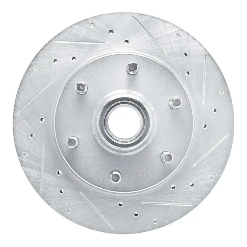 R1 88-96 Chevrolet C2500 Front Right Drilled & Slotted Silver Brake Rotor 1