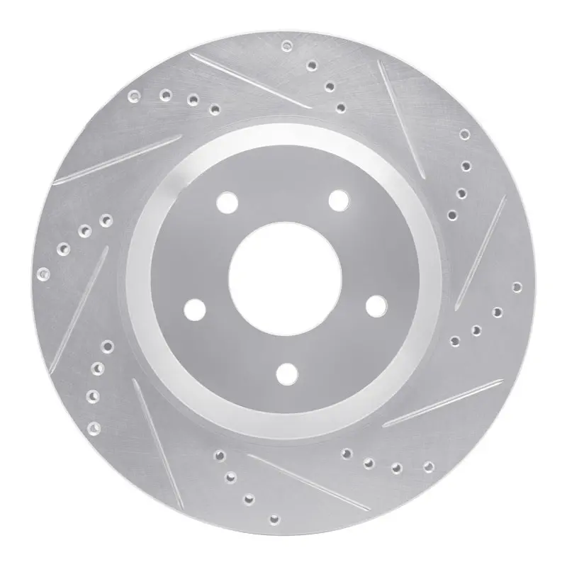R1 88-96 Chevrolet Corvette Left Front Drilled & Slotted Silver Brake Rotor 1