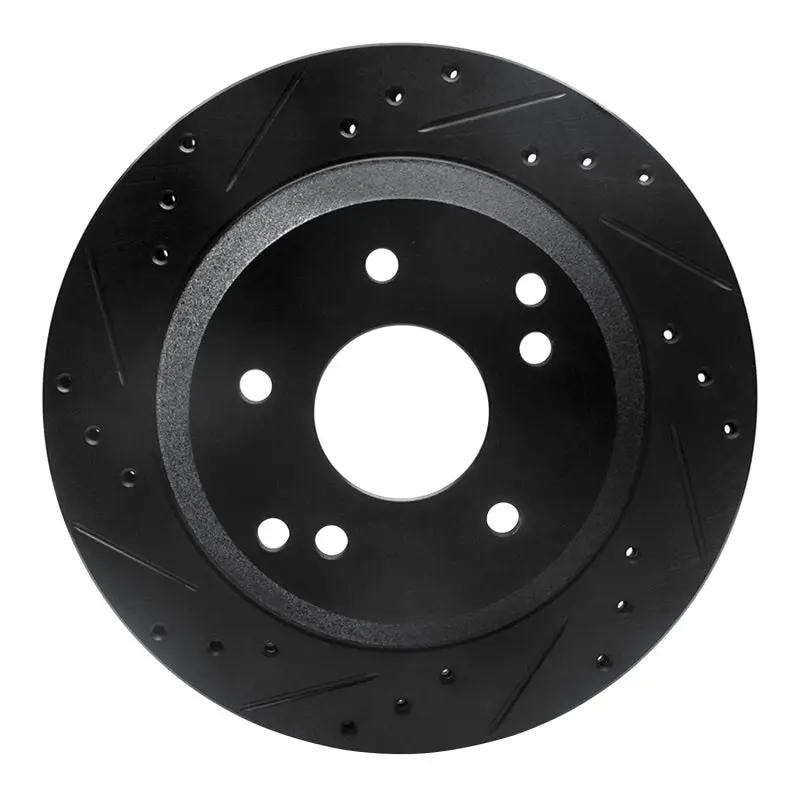 R1 88-96 Chevrolet Corvette Rear Left Drilled & Slotted Black Brake Rotor 1