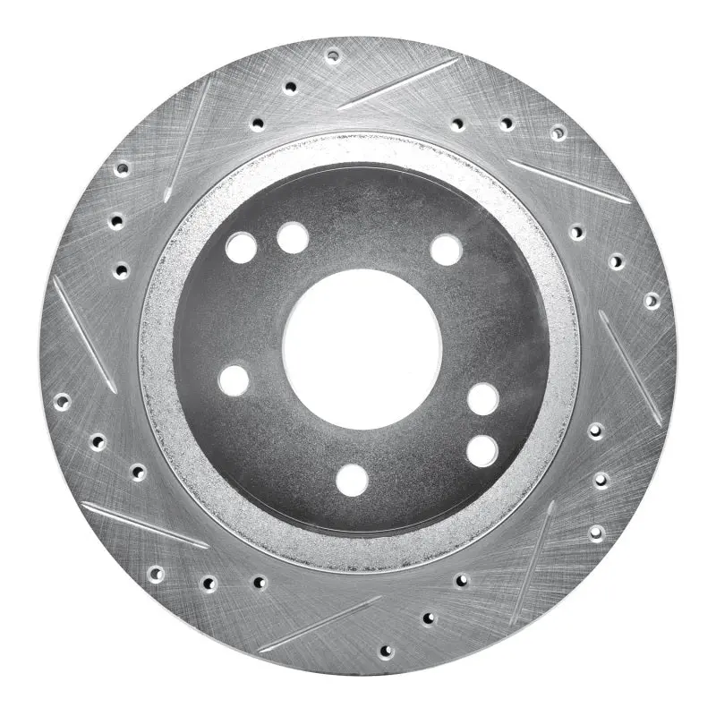 R1 88-96 Chevrolet Corvette Rear Left Drilled & Slotted Silver Brake Rotor 1