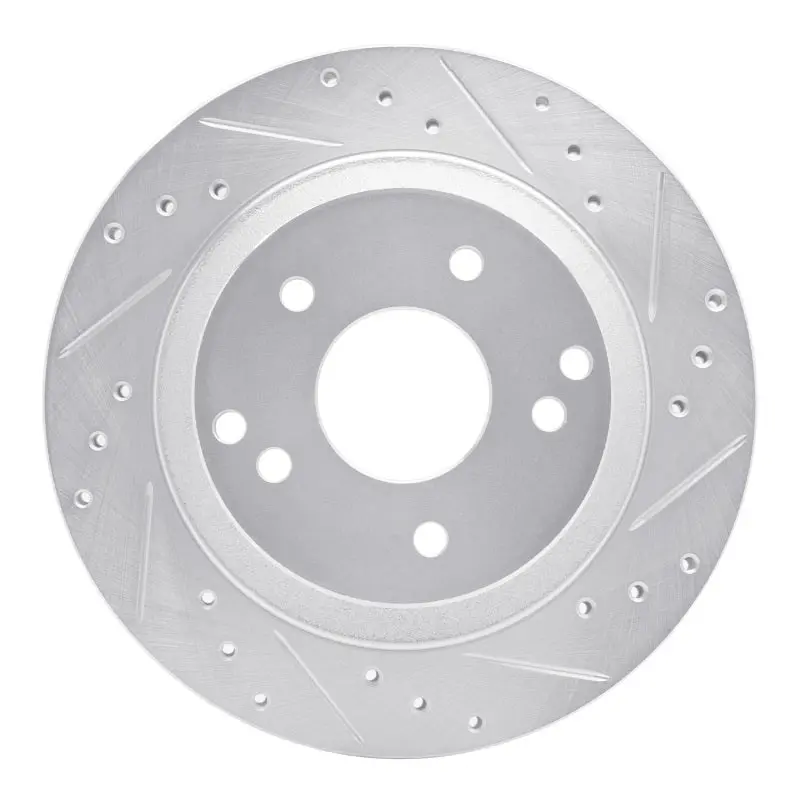 R1 88-96 Chevrolet Corvette Rear Right Drilled & Slotted Silver Brake Rotor 1