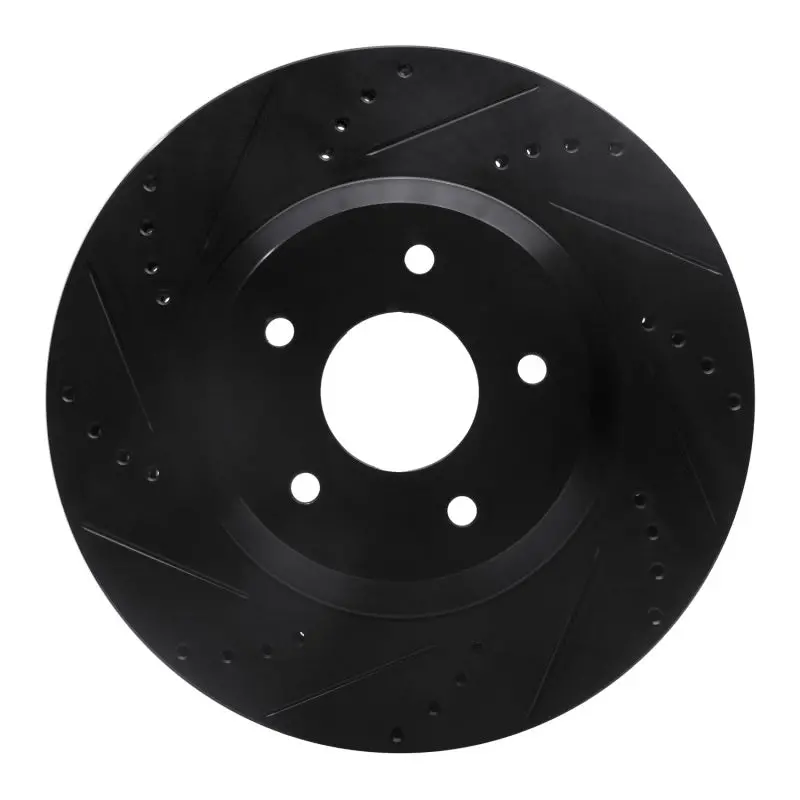 R1 88-96 Chevrolet Corvette Right Front Drilled & Slotted Black Brake Rotor 1