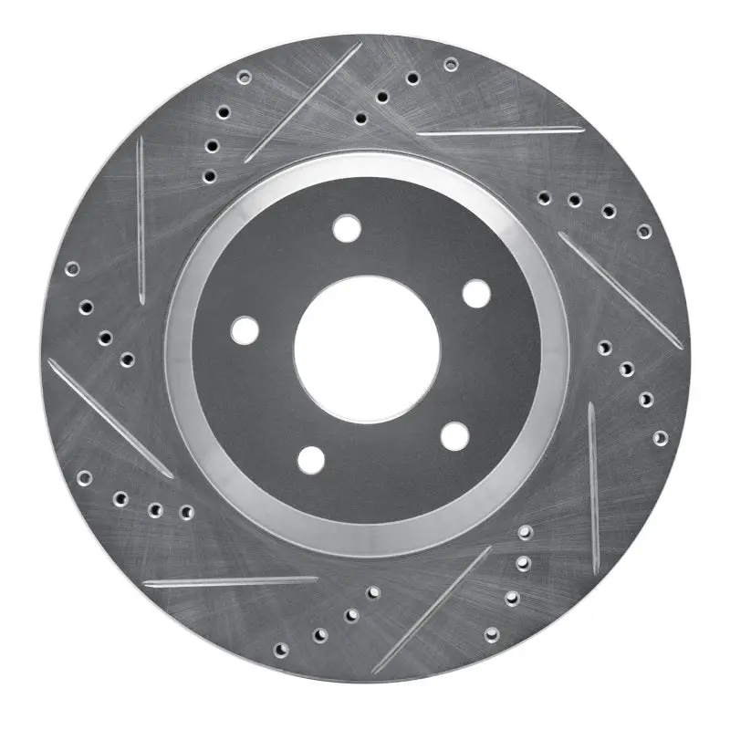 R1 88-96 Chevrolet Corvette Right Front Drilled & Slotted Silver Brake Rotor 1
