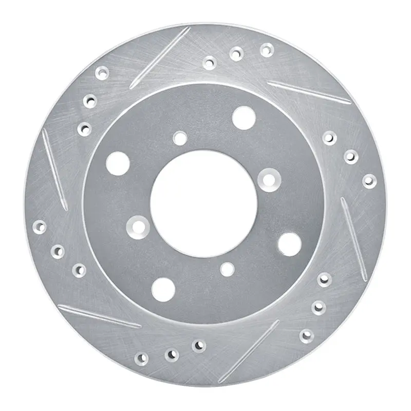 R1 89-01 Chevrolet Metro Front Left Drilled & Slotted Silver Brake Rotor 1