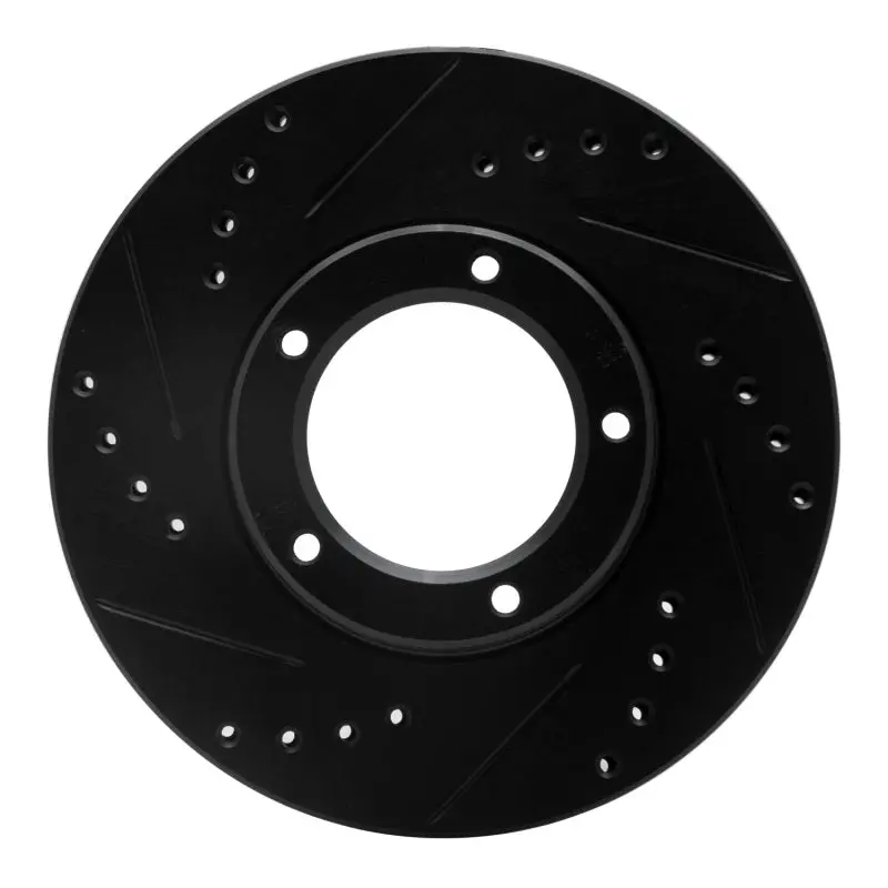 R1 89-08 Toyota Hilux (Mexico) Front Left Drilled & Slotted Black Brake Rotor 1
