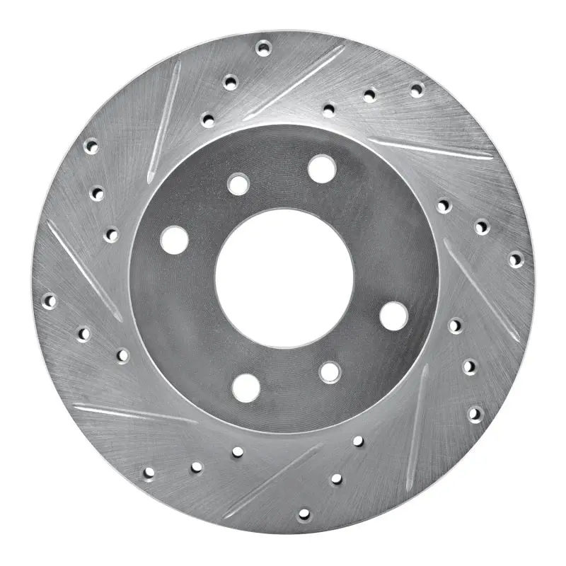 R1 89-13 Infiniti G20 Front Left Drilled & Slotted Silver Brake Rotor 1