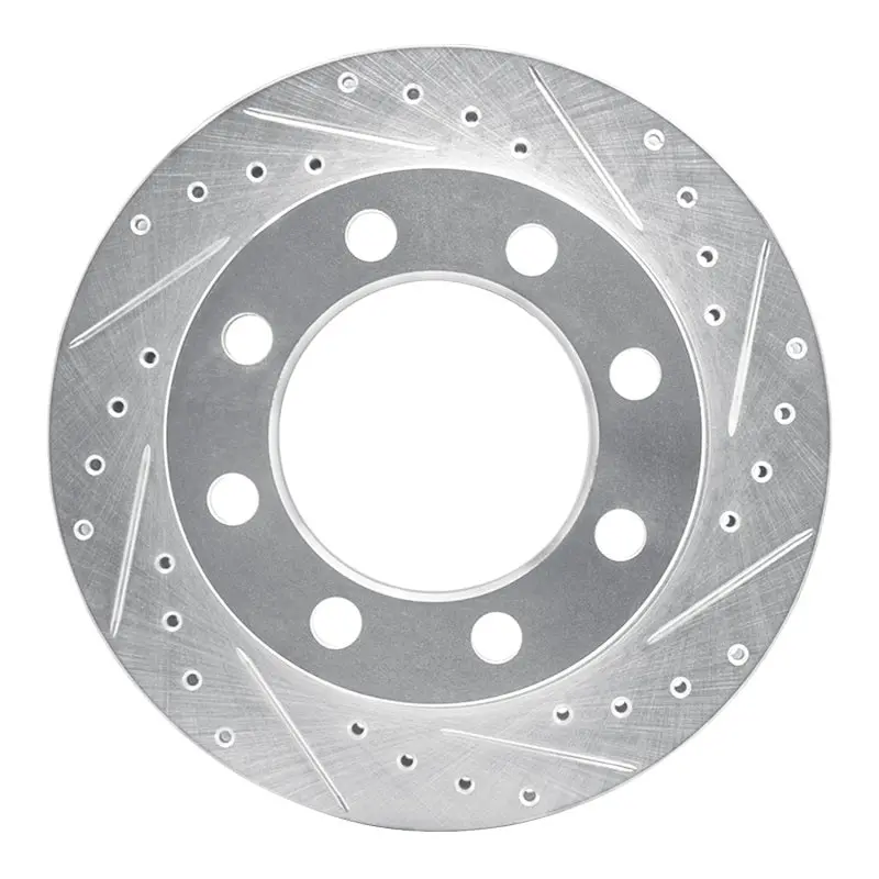 R1 89-93 Dodge W350 Front Right Drilled & Slotted Silver Brake Rotor 1