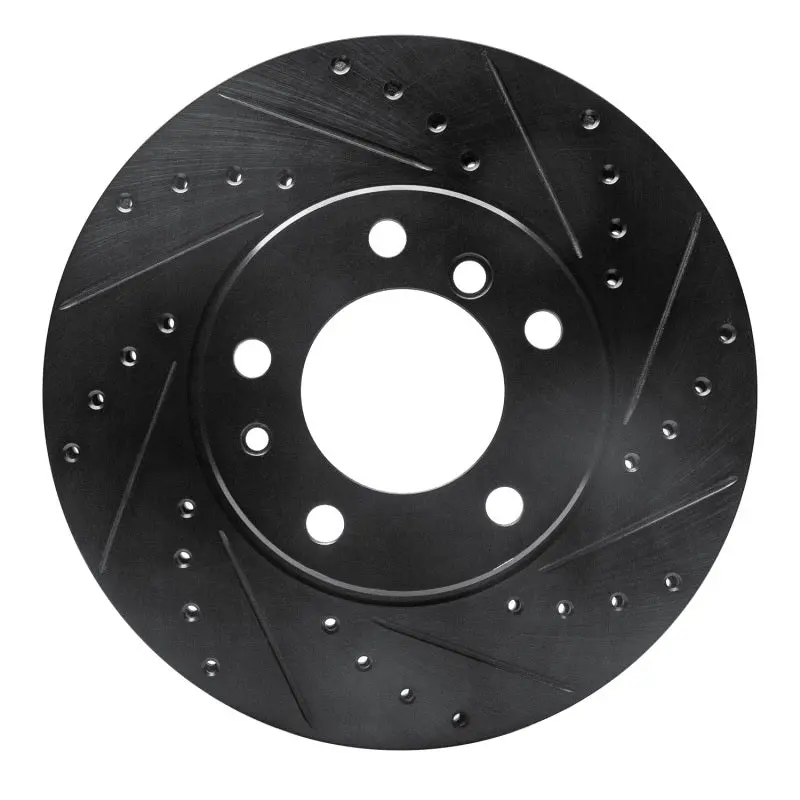 R1 89-95 Bmw 525It Front Right Drilled & Slotted Black Brake Rotor 1