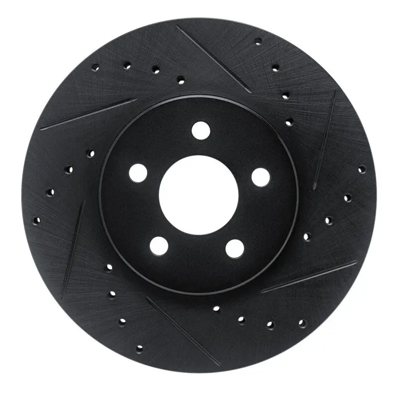 R1 89-95 Chrysler Daytona Front Right Drilled & Slotted Black Brake Rotor 1