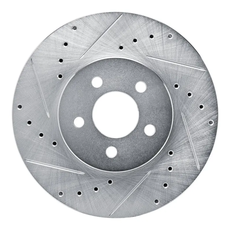 R1 89-95 Chrysler Lebaron Front Left Drilled & Slotted Silver Brake Rotor 1