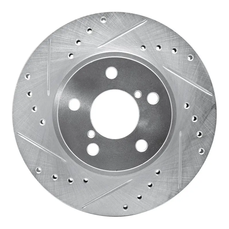 R1 90-01 Subaru Impreza Front Left Drilled & Slotted Silver Brake Rotor 1