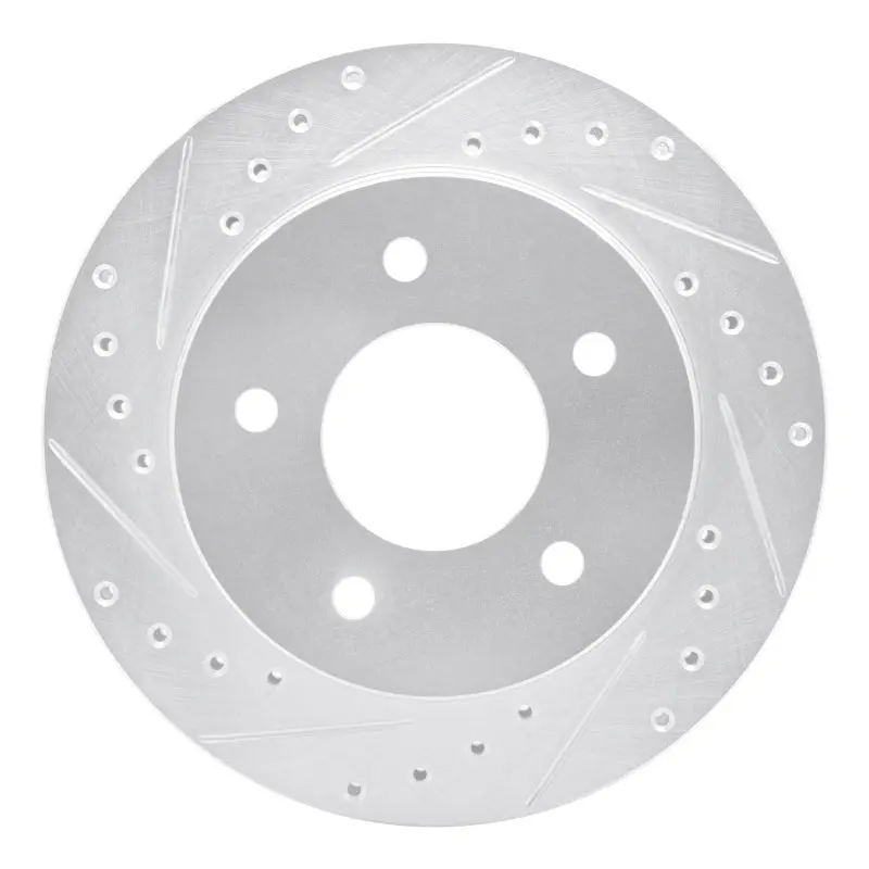 R1 90-02 Chevrolet Astro Front Left Drilled & Slotted Silver Brake Rotor 1