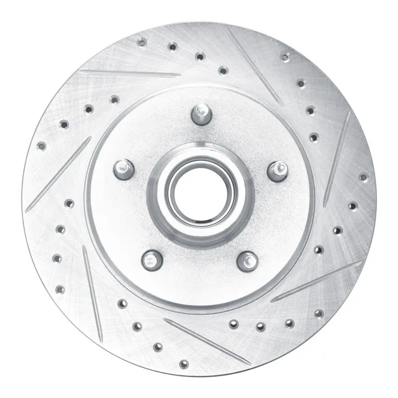 R1 90-02 Chevrolet Astro Front Right Drilled & Slotted Silver Brake Rotor 1