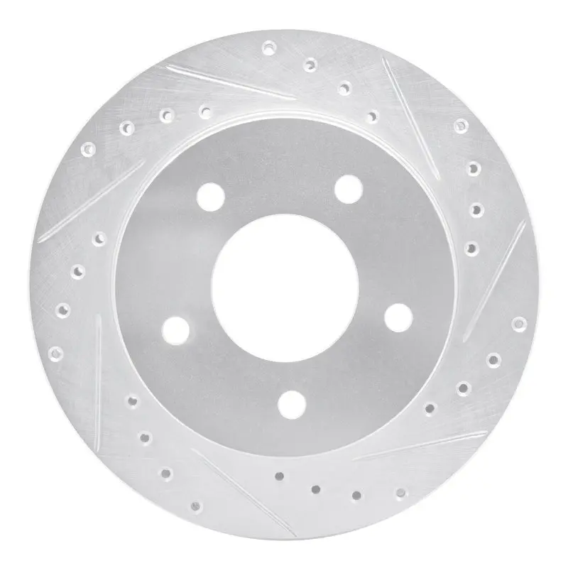 R1 90-02 Chevrolet Astro Front Right Drilled & Slotted Silver Brake Rotor 1