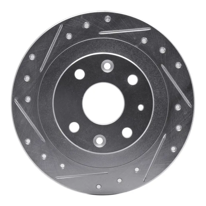 R1 90-03 Ford Escort Rear Left Drilled & Slotted Silver Brake Rotor 1