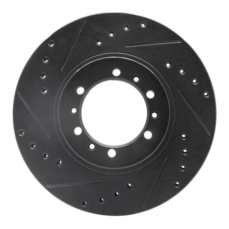 R1 90-04 Mitsubishi Montero Sport (Usa/Canada) Front Left Drilled & Slotted Black Brake Rotor 1